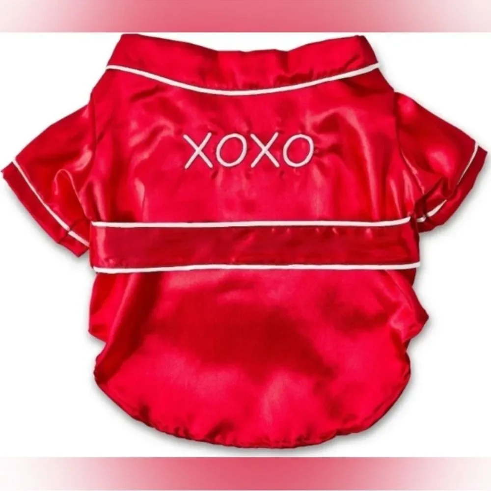 Red Silk Pet Robe Costume,‎ XOXO, Vibrant Life Clothing. Valentine's, Halloween,